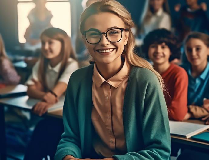 young-teacher-smiles-sweetly-front-school-classroom